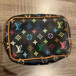 Louis Vuitton black monogram coin purse/clutch